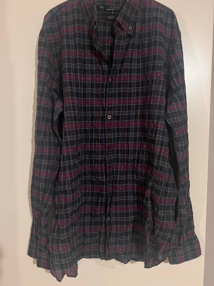 Marc by Marc Jacobs mooi geruit overhemd/ maat L, Kleding | Heren, Overhemden, Zo goed als nieuw, Halswijdte 41/42 (L), Paars