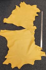 Echt Leer warm geel 2 vel, Nieuw, Ophalen of Verzenden, 30 tot 120 cm, 30 tot 200 cm