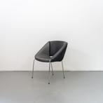 4x Leolux Mobius Stoel Antraciet/Zwart Leer - Chroom, Niet ingevuld, Overige kleuren, Niet ingevuld, Ophalen of Verzenden