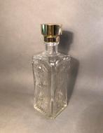 Vintage whiskyfles met gouden dop, glas, sierfles, Antiek en Kunst, Ophalen of Verzenden