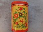 Blik, 50-er jaren, 23 cm. hoog en diameter 16 cm., Verzamelen, Blikken, Ophalen of Verzenden, Gebruikt, Koek(jes)