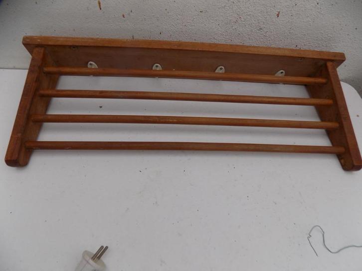 Bruynzeel pannenrek Piet Zwart hout thee/handdoek haakjes, Huis en Inrichting, Woonaccessoires | Overige, Gebruikt, Ophalen of Verzenden