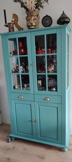 Mooie opgeknapte buffetkast met veel glas en verlichting, Huis en Inrichting, Ophalen, Gebruikt, Met deur(en), 25 tot 50 cm