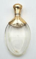 Parfumflesje met gouden applicatie, 19e eeuw, Nederland, Antiek en Kunst, Ophalen of Verzenden