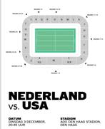 Toegangskaart + parkeerkaart Nederland - USA 3-12-2024, Tickets en Kaartjes, Eén persoon