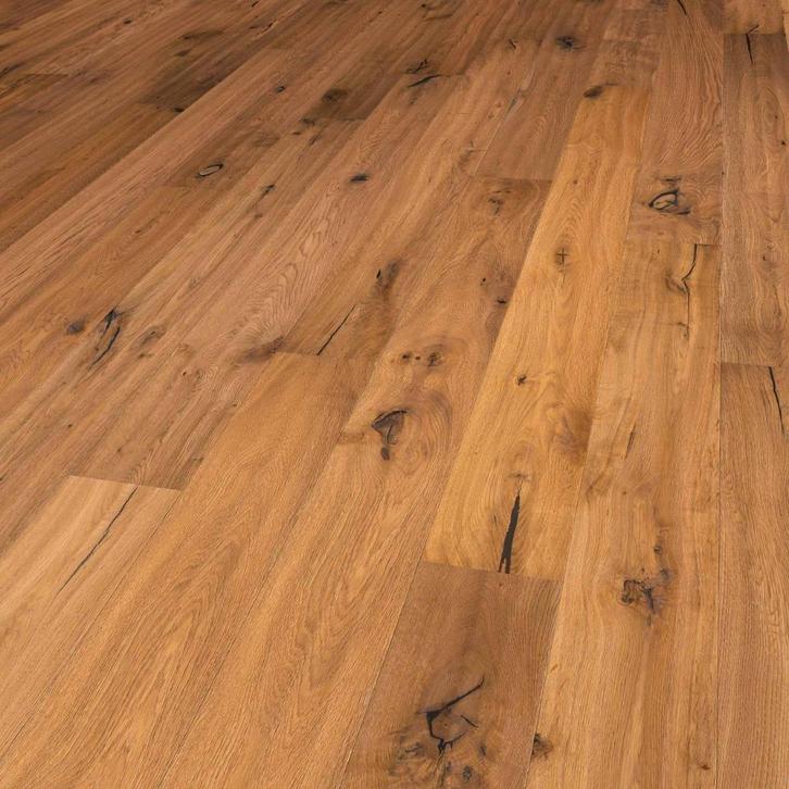 Parketvloer - Eiken geborsteld gerookt nat olie 72m2, Doe-het-zelf en Verbouw, Vloerdelen en Plavuizen, Nieuw, Parket, Hout, 150 cm of meer