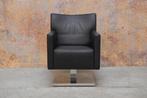ZGANieuw zwarte leren Jori Kubolo design draaifauteuil, Huis en Inrichting, Fauteuils, Jori, Design, 75 tot 100 cm, Ophalen of Verzenden