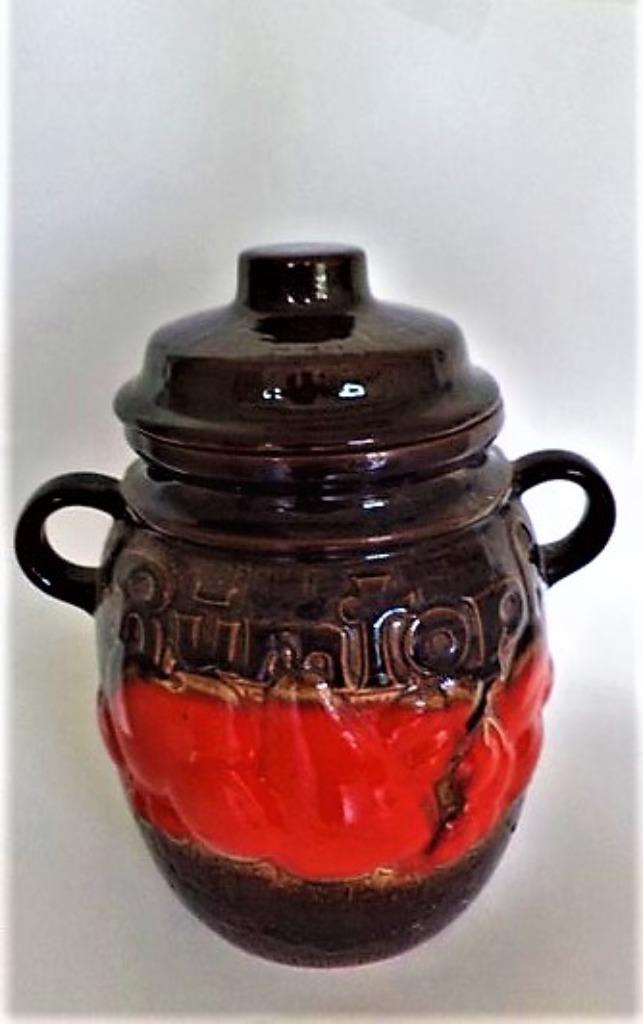 Grote Scheurich Rümtopf 820-28 fruitdecoratie in rood, Antiek en Kunst, Curiosa en Brocante, Ophalen