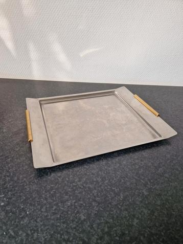 Vintage Guido Bregna dienblad messing met RVS beschikbaar voor biedingen
