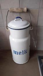 Emaille melkbus wit/blauw., Ophalen of Verzenden