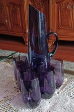 Vintage glazen waterkan met 6 glazen, Huis en Inrichting, Keuken | Servies, Ophalen, Glas of Glazen, Overige stijlen, Glas