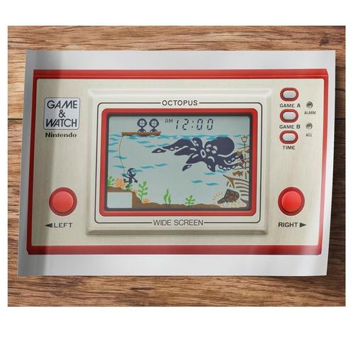 Nintendo Game & Watch Poster Octopus Retro Game, Verzamelen, Posters, Nieuw, Muziek, Rechthoekig Staand, Verzenden