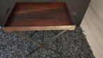 Butlertray Hout/Metaal, Ophalen of Verzenden, Gebruikt, Rechthoekig, Hout