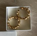 Grote 14 karaats gouden wok creolen oorbellen, Ophalen of Verzenden