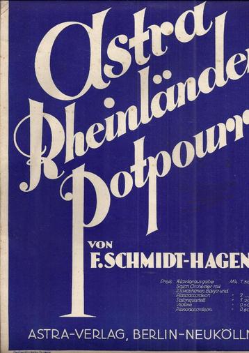 C330 bladmuziek asta rheinlander potpourri beschikbaar voor biedingen