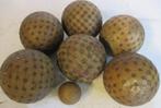 antieke petanque ballen jeu de boules hout met spijkers, Verzenden