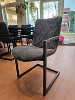 6 luxe suède eetkamerstoelen, Huis en Inrichting, Stoelen, Ophalen, Gebruikt, Grijs, Vijf, Zes of meer stoelen