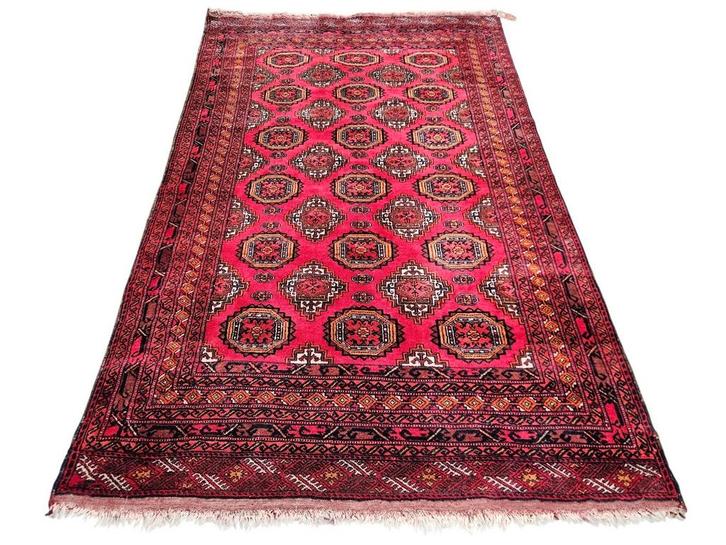 Handgeknoopt wol tapijt Afghan Tribal tapijt Bolor 127x203cm, Huis en Inrichting, Stoffering | Tapijten en Kleden, Gebruikt, 100 tot 150 cm