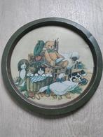Dienblad,dieren,blik,kleur,doorsnede 32 cm,metaal,blik., Verzamelen, Blikken, Ophalen of Verzenden, Overige, Overige merken