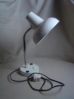 Vintage wit metalen bureaulamp jaren 70, Gebruikt, Ophalen of Verzenden, Metaal, Minder dan 50 cm