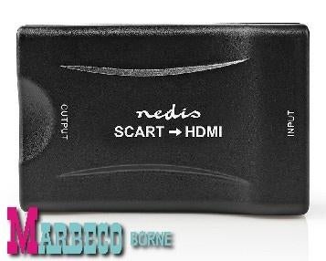 SCART naar HDMI Converter, Omvormer, SCART In, HDMI Uit, Nedis, Nieuw, Info@marbeco.nl, Ophalen of Verzenden