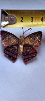 Vlinder broche, Sieraden, Tassen en Uiterlijk, Broches, Overige materialen, 4 tot 7 cm, Gebruikt, Ophalen of Verzenden