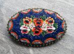 Om 1900 - 1925 GROTE Micro GLAS Mozaiek Broche Sieraad, Sieraden, Tassen en Uiterlijk, Antieke sieraden, Ophalen of Verzenden