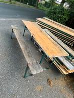 Gebruikte biertafels en banken, Tuin en Terras, Ophalen, Gebruikt, Rechthoekig, Hout
