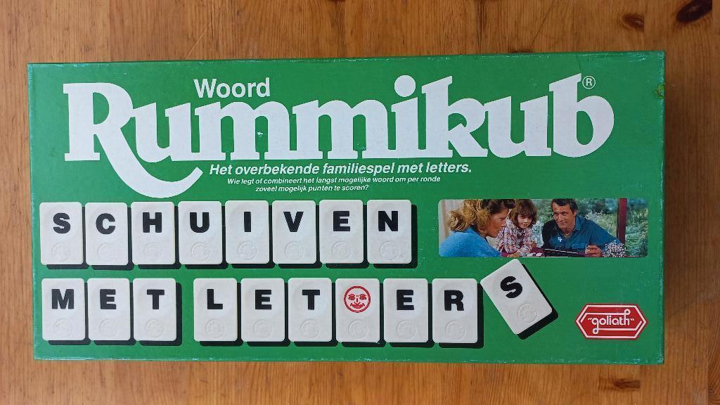 Woord Rummikub met grote stenen bordspel, Een of twee spelers, Ophalen of Verzenden, Zo goed als nieuw