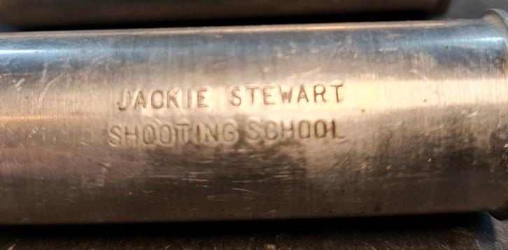 Jackie Steward shooting school snapcaps/buffer., Verzamelen, Automerken, Motoren en Formule 1, Auto's, Ophalen of Verzenden