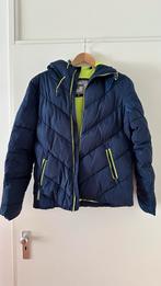 Super Dry winterjas L donkerblauw lime accenten, Kleding | Heren, Jassen | Winter, Ophalen of Verzenden, Zo goed als nieuw, Maat 52/54 (L)