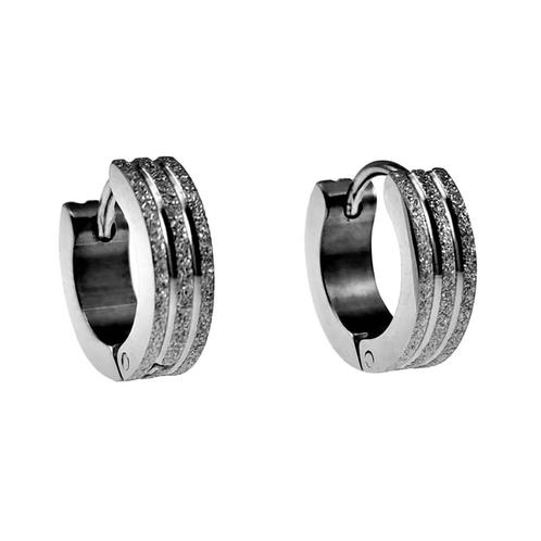 13mm x 4mm Oorringen Unisex Zand-Design Gepolijst RVS Oorbe, Sieraden, Tassen en Uiterlijk, Oorbellen, Nieuw, Hangers, Overige materialen