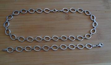 zilveren set ketting + armband [1039] beschikbaar voor biedingen