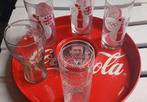 Coca-Cola glazen en dienblad, Ophalen of Verzenden, Zo goed als nieuw, Frisdrankglas