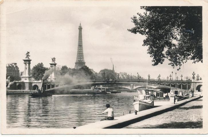 1252  Paris Vue sur La Seine Le Pont Alexandra III, Verzamelen, Scheepvaart, Kaart, Foto of Prent, Ophalen of Verzenden