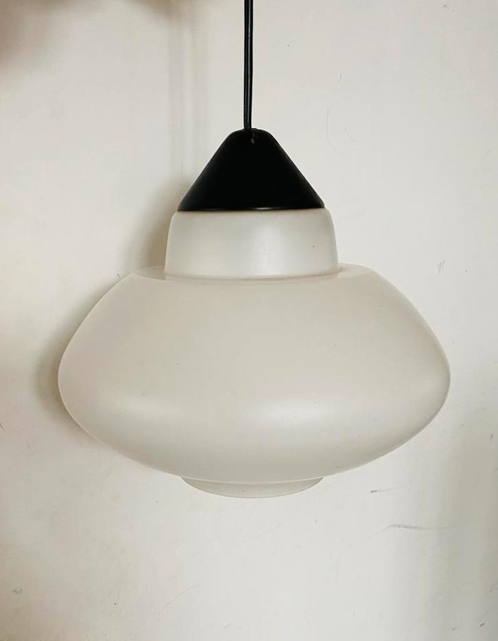 Philips glazen hanglamp design Louis Kalff, Huis en Inrichting, Lampen | Hanglampen, Gebruikt, Minder dan 50 cm, Glas, Kunststof
