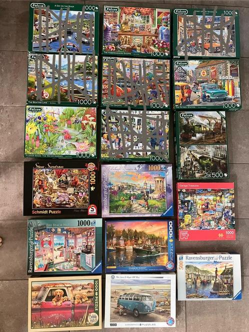 Partij Falcon legpuzzels - 1000 stukjes, Hobby en Vrije tijd, Denksport en Puzzels, Zo goed als nieuw, Legpuzzel, 500 t/m 1500 stukjes