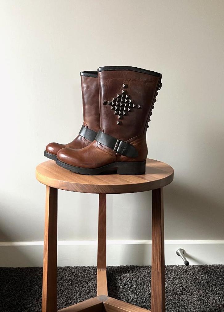 Nieuw 190€: stoere leren laarzen/cowboy boots; Koah; mt 37, Kleding | Dames, Schoenen, Nieuw, Lage of Enkellaarzen, Bruin, Ophalen of Verzenden