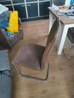 Vier Eettafel Stoelen, Huis en Inrichting, Stoelen, Ophalen, Metaal, Gebruikt, Bruin