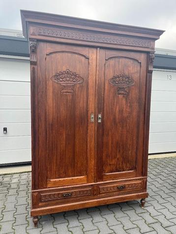 Eiken frans kleding linnen kast leg lade vintage wand buffet beschikbaar voor biedingen