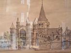 Mooie vintage Engelse ingelijste tekening van Rochester., Antiek en Kunst, Kunst | Tekeningen en Foto's, Ophalen of Verzenden