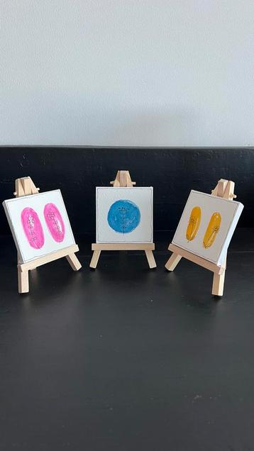 Aquarel Schilderijtje op Ezel €4,95 per stuk, set €12,00 beschikbaar voor biedingen