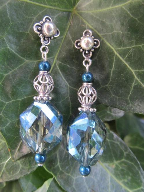 Oorbellen Jezebel kristalglas facet-swarovski-kraal zilver, Sieraden, Tassen en Uiterlijk, Oorbellen, Nieuw, Knopjes of Stekers