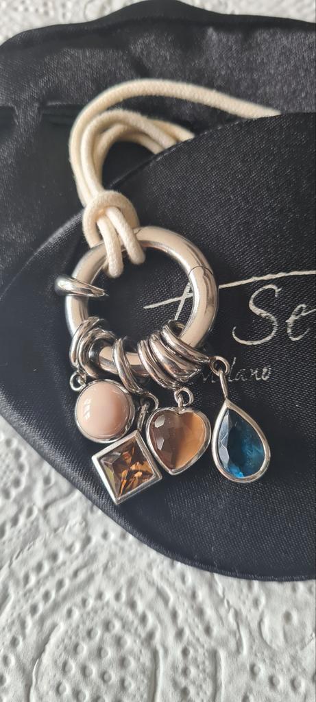 Ti Sento ketting€49, Sieraden, Tassen en Uiterlijk, Kettingen, Zo goed als nieuw, Wit, Met hanger, Ophalen of Verzenden
