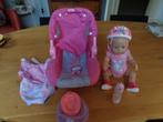 BABY BORN set: flesje,potje,helmpje,maxi cosie, draagzak,, Kinderen en Baby's, Speelgoed | Poppen, Ophalen of Verzenden, Zo goed als nieuw