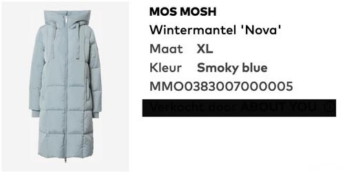 MosMosh  Wintermantel GEWATTEERD - Smokey Blue NIEUW, Kleding | Dames, Jassen | Winter, Nieuw, Maat 46/48 (XL) of groter, Blauw