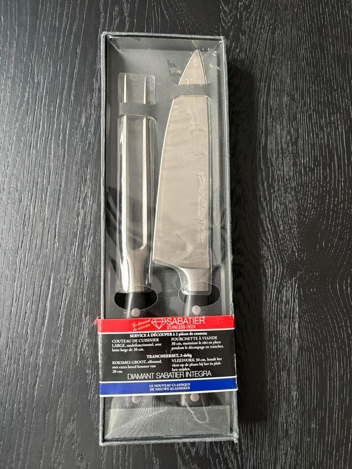 Koksmes en vleesvork Diamant Sabatier, Huis en Inrichting, Keuken | Bestek, Nieuw, Los bestek, Rvs of Chroom, Ophalen of Verzenden