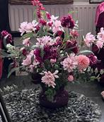 Emaille collmore toetervaas met zijden bloemen burgundy, Huis en Inrichting, Woonaccessoires | Kunstplanten en Kunstbloemen, Ophalen of Verzenden