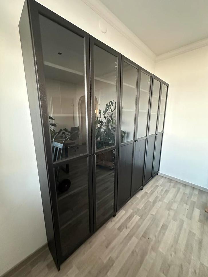 IKEA Billy Kastenwand met glazen deuren, Huis en Inrichting, Kasten | Boekenkasten, Zo goed als nieuw, 200 cm of meer, 25 tot 50 cm