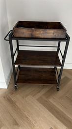 Keukentrolly van metaal en hout., Huis en Inrichting, Tafels | Sidetables, Ophalen, 50 tot 100 cm, Zo goed als nieuw, Metaal